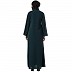 Front open abaya with mandarin collar- Bottle Green Front open abaya with mandarin collar- Bottle Green